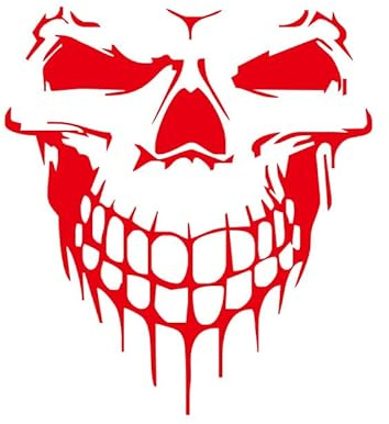 SYSUII 2 Stück Auto Schädel Autoaufkleber,Wasserdicht Totenkopf Aufkleber Auto Karosserie Aufkleber Motorhaube Sticker Heckscheibe Autoaufkleber Tattoo für Auto LKW-Rot,30 * 20CM