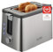TZS First Austria Premium Toaster | Edelstahl | 2-Scheiben | 6 Bräunungsstufen | Auftau- und Aufwärmfunktion | integrierter Brötchenwärmer | Krümelfach