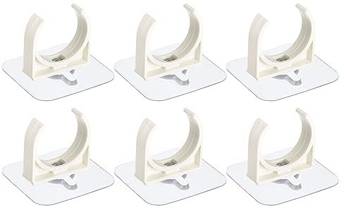 QUARKZMAN PVC Agua Tubería Abrazadera Clips, 6uds para 40mm(1-9/16) OD Tubo Manguera Percha Soporte U-Forma Tubo Clips con Adhesivo para Agua Tubo, Gas Tubo
