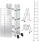 3.46m Heavy Duty Lightweight Aluminium Folding and Ladders Extendable Multi-Purpose Work Platform Combination Ladder - Step/Stair ladders decorating