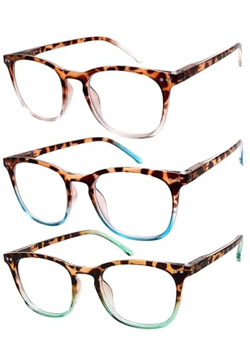 Dolarosey Vintage Lesebrille 3 Stück Federscharnier ultra-klare Sicht Mattes Finish für ein glattes Gefühl und edles Design (+2.5)