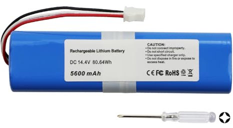 K KYUER 5600mAh Ersatz Staubsauger Akku für Neabot N2, NoMo N1 Plus, NoMo Q11,Neabot DS0060B,C1048A2, C433-A3-4S2P, L8850, DS0060B Roidmi Eve Plus Lydsto R1 Uoni V980 Plus Robot Vacuum Cleaner Battery