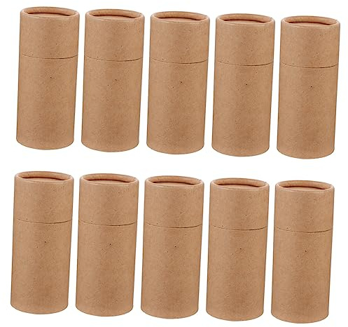 Veemoon Contenedores de Papel Kraft para Té y Aceite Esencial, 10 Cajas Cilíndricas de Cartón de 100 Ml Tapa, para Embalaje y Decoración Personalizada