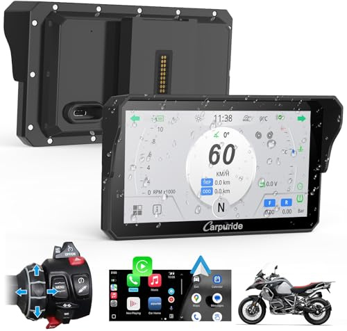 Carpuride W602BSPRO for BMW Motorcycle Carplay & Android Auto 6.25 IP67 Waterproof Car Play Moto GPS Navigation Screen with Dual Bluetooth, Data Reading, OTA, Wonder Control, TPMS, Compass, Barometer