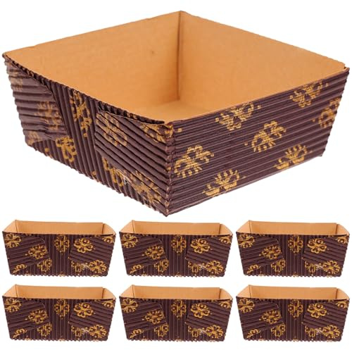 ANDRESLAD 25 piezas Unidades Moldes de Papel para Pan Desechables Resistentes al Calor para Bizcochos Chiffon y Postres para Repostería y Panadería