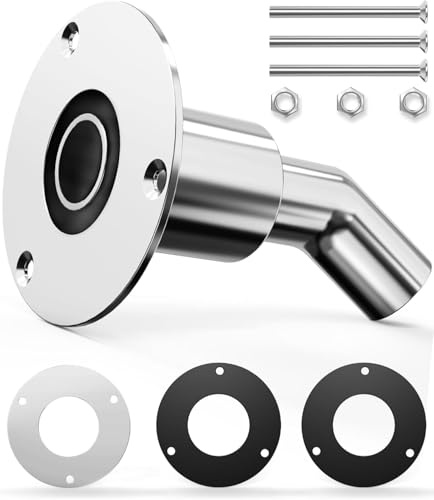 Nuyoah Dieselheizung Zubehör Diesel Standheizung Auspuff Edelstahl Durch Rumpf Auspuff Hautanpassung für 24mm Abgasschlauch Schiffsauspuff Dieselheizung Auspuffrohr für LKW Boot Auto