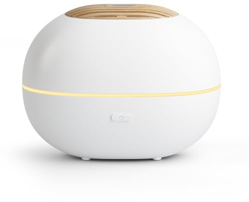 SoulOrigin Weißer oval Aromatherapie ätherisches Öl Diffuser mit 7-farbigen LED-Lichtern und automatischer Abschaltung, Home Ultraschall, 100ml Samll ätherisches Öl Diffuser - weiß