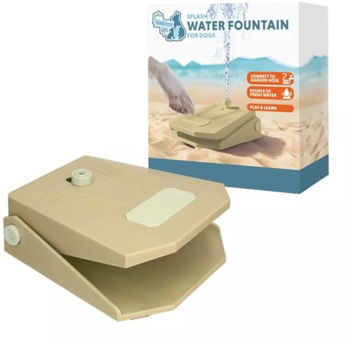 CoolPets Splash Water Fountain – Wasserspielzeug für Hunde – Abkühlung für Hunde – Hundespielzeug – Beige