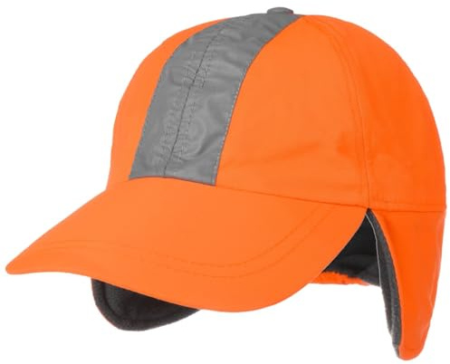 Lipodo Reflektierende Keps med Öronklaffar Damer/Herrar - vinterkeps basebollkeps öronskydd Sluten på baksidan, skärm, foder Vinter höst-vinter - L (57-58 cm) neonorange
