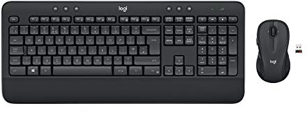 Logitech Combinazione di tastiera e mouse wireless MK545 ADVANCED, layout internazionale QWERTY US - Nero