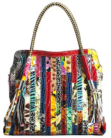 Segater® Damen Multicolor Einkaufstasche Echtes Leder Handtasche Bunte Patchwork Große Umhängetasche Shopper Taschen Großer Crossbody Hobo Handtasche