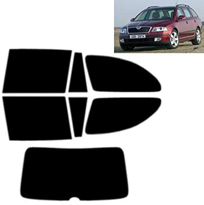 Passgenaue Tönungsfolie für-Skoda Octavia 5-Türen Kombi 2005-2008 Heck/Seitenscheiben (20% Schwarz)
