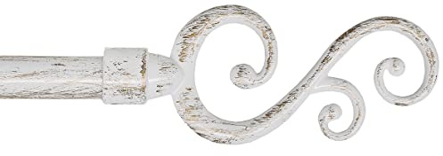 Bastone Tenda Estendibile 120-210 o 160-300 Ferro Antichizzato Shabby Chic Asta Anelli Scorritenda mod.BASTONE TENDA SPIRALI NEW 120-210 SHABBY CHIC
