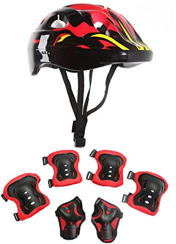 Schutzausrüstung für Rollschuhlaufen, verstellbar, Skateboard-Helm mit Knieschonern, Ellenbogenschonern, Handgelenkschoner, Jugendliche, Outdoor-Sport, Skateboard, Fahrrad, Rollerblades,
