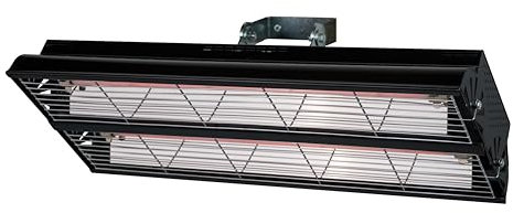 SYNER Lampada Riscaldante Per Esterno e Interno S LBL Doppia - Lampada Infrarossi Riscaldante a 2000 W Con Staffa Orientabile Per Riscaldamento a Parete (2000 W, Nero)