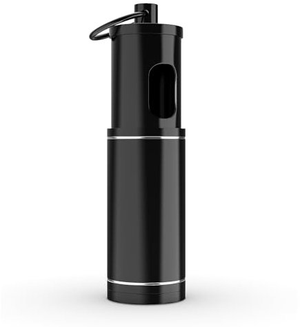 Juspota Posacenere Portatile, Mini Portacenere Tascabile Antiodore, Portacenere in Metallo con Portachiavi per Viaggi, Escursioni, Gite, Nero