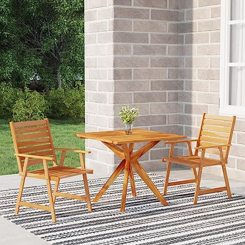Gartenmöbel-Set, 3-teilig, Massivholz, Akazie