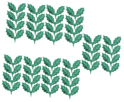 ABOOFAN 5 Set Ornamento Della Testa Della Foglia Natale Artificiale Mini Falso Agrifoglio Decorazioni Foglie Di Agrifoglio Impostore Arredamento Decorato Stoffa Green 100 Pezzi*5