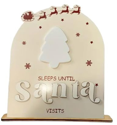 Xinsheinelry Calendario per conto alla rovescia di Natale in legno, regalo per bambini, con pannelli di fibra per hotel e centro commerciale