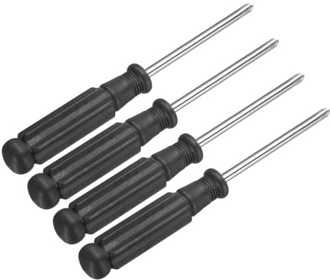 sourcing map 4pcs Mini Phillips Screwdriver 3.0mm 92mm Length Micro Precision Cross Head Screw Driver with Non-Slip Black Handle for Watch Eyeglasses Electronics Small Appliances Repair