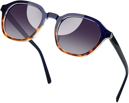 Joopin Acetat Polariserade Solglasögon Fyrkantiga Solglasögon Män Kvinnor UV-skydd Trendiga nyanser Designer (Blue Leopard)