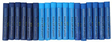 NOENNULL Ölpastellkreide, hohe Sicherheit, weich, blau, leuchtende Farben, Pastellkreiden für Kunstmalerei, Zeichnen, Mischen, Kunstbedarf für Künstler, Anfänger, Studenten, Lehrer, 18 Stück