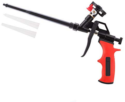 Needn't Clean Foam Gun, Pu Expanding Foaming Gun, Upgrade Caulking Gun, Heavy Duty Spray Foam Gun, Metal Body Covered with PTFE, Suitable for Caulking, Filling, Sealing, Home and Office Use