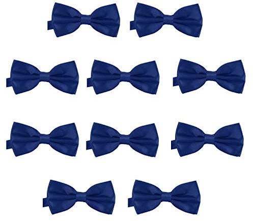 DonDon 10er Set Herren Fliege 12 x 6 cm gebunden und längenverstellbar