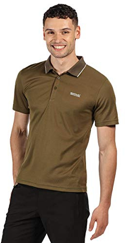 Regatta Maverick V - Men's Quick-Drying Sports Polo T-Shirts/Polos/Vests Camo Green