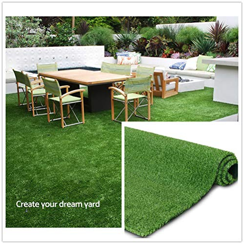Artificial Grass Rug Green Fake Grass Carpet 6X8 FT, Pet Turf Mat Dog Grass Pee Pad with Drainage Holes, Indoor Outdoor Synthetic Lawn for Patio, Balcony, Deck, Yard