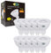 CLAR - Bombilla LED GU5.3, MR16, Dicroica LED 12V, Luz Cálida 3000ºK 7W (Pack 10)