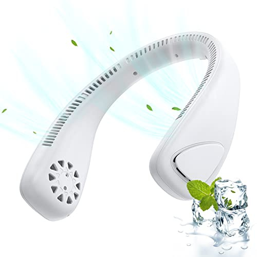 Ventilateur Portable Rechargeable,ventilateur Mains Libres Sans Pale,ventilateur De Cou Portable,120 Sorties D'air, Vent Froid à 360 °, Adapté Pour Le Sport,les Voyages,l'extérieur (B)