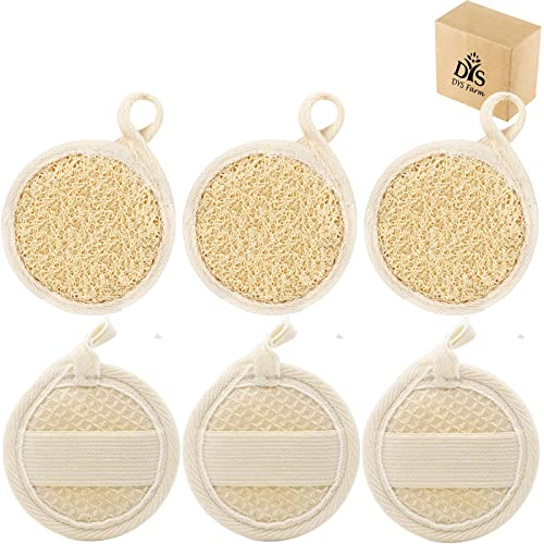 Esponjas exfoliantes faciales de lufa, 6 esponjas limpiadoras faciales de Luffa, esponja exfoliante natural para masaje de poros y puntos negros para hombres y mujeres, sin dañar la piel