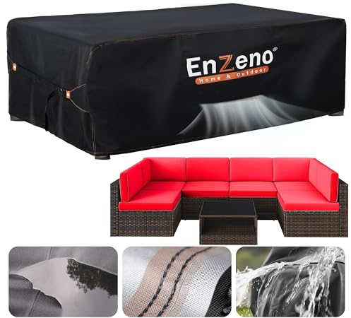 Enzeno Funda Muebles Exterior con Salidas de Aire Funda para Muebles de Jardín Impermeable Anti Viento Cubierta para Muebles de Jardin Tela Oxford 420D Fundas Protectora 300x250x100cm