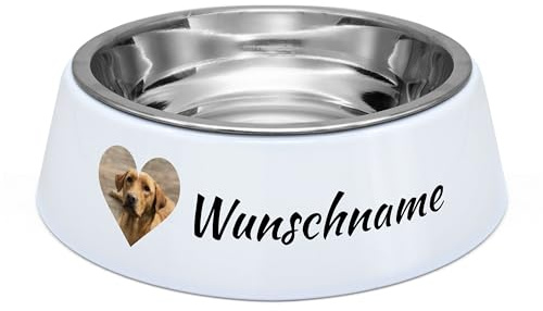 PhotoFancy® - Futternapf mit Foto selbst gestalten - Hunde-Fressnapf mit eigenem Motiv Personalisieren und Bedrucken - Layout 3