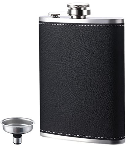 Hip Flask 8OZ with Funnel, Stainless Steel Flagon for Men, Alcohol Flask for Climbing Camping Barbecue Bar Party Drinker, Lightweight Pocket Whiskey Flask for Hiking