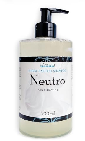 Shampoo Naturale per Cavalli Neutro con Glicerina Arcafarm 500ml | Idratante e Nutriente per Uso Frequente, per Coda, Criniera e tutti i tipi di Manto - Made in Italy
