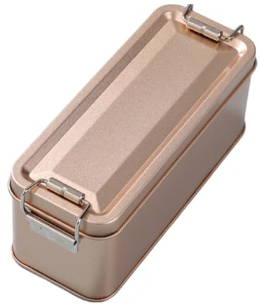 Generic Caja de almacenamiento rectangular de hojalata, latas de almacenamiento grandes de metal con tapa, contenedor de almacenamiento de acero duradero, caja rectangular de para caramelos, café