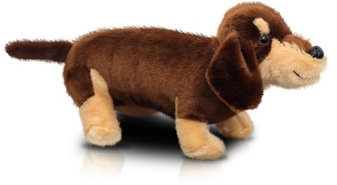 MQIAN Dackel Kuscheltier, Kuscheltier Hund, Dackel Geschenke, Dackel Stofftier, Plüschtier Hund für Kinder Mädchen Junge (Braun)