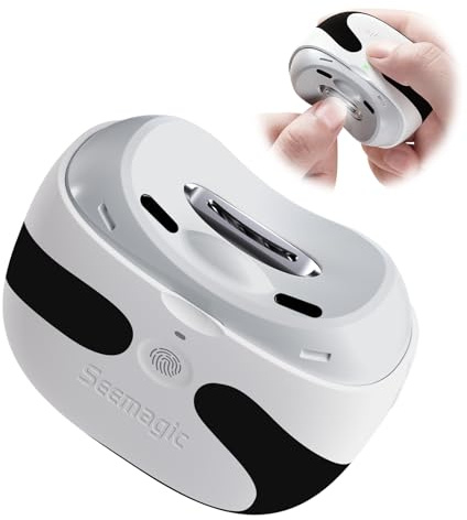Elektrischer Nagelknipser für Fingernägel Nageltrimmer: 3 in 1 Automatischer Elektrischer Nagelknipser mit LED-Licht, Wiederaufladbar Automatischer Nagelknipser für Erwachsene Senioren Kinder, Panda