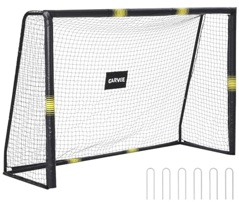 Garvee Fußballtor 180 cm für Kinder und Erwachsene, Stahlrahmen mit Vollständiger Pulverbeschichtung Rostfrei - Robustes Fussballtor Garten mit PE-Netz und Erdanker, Ideal für Outdoor Training Spiel
