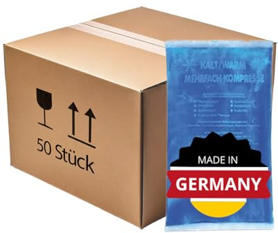 KK Kalt-Warm Kompresse 9 × 16 cm – 50er-Pack Wiederverwendbare Therapie-Kompressen für Kälte- & Wärmeanwendungen bei Prellungen, Verstauchungen, Gelenk- & Zahnschmerzen, Rücken, Schulter