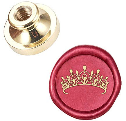 CRASPIRE Wax Seal Stamp Head Crown, Abnehmbare Versiegelung Messing Stempelkopf 25mm Für Kreative Geschenkumschläge Einladungskarten Dekoration