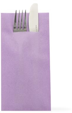Sovie HORECA Besteckserviette in LILA aus Linclass Airlaid, 40 x 40cm, 1/8 Falz, 75 Stück, stoffähnliche Einwegserviette, Ideal für Catering, Gastronomie, Events