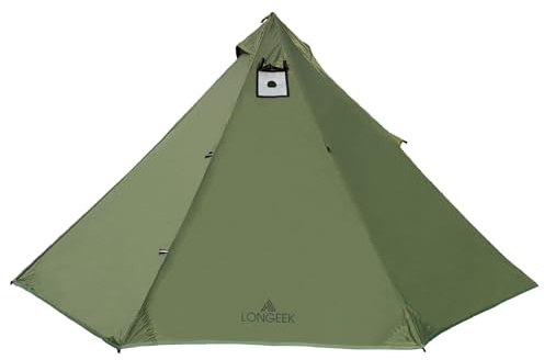 Longeek 4 Personers Campingtält 4 Säsonger Backpacking Ultralätt Hot Tipi