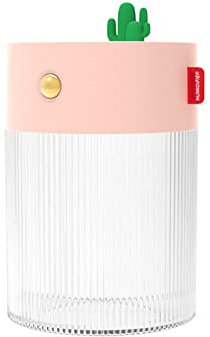REJOON humidificador Humidificador de Aire inalámbrico portátil 2000mAh Batería Recargable incorporada Cactus Ultrasónico Cool Mist Aroma Difusor de Aceite Esencial Verde (Color : Pink)