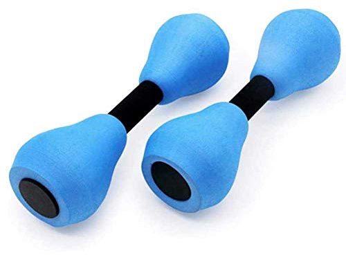 Water Aerobics Foam Dumbbells, Pool Exercise Weights for Women, Aquatic Resistance Training Equipment, 1 Pair Floating EVA Dumbbells for Swimming Pool Fitness