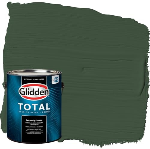 Glidden Total 1 gal. Pine Forest/Green Eggshell Interior Paint with Primer