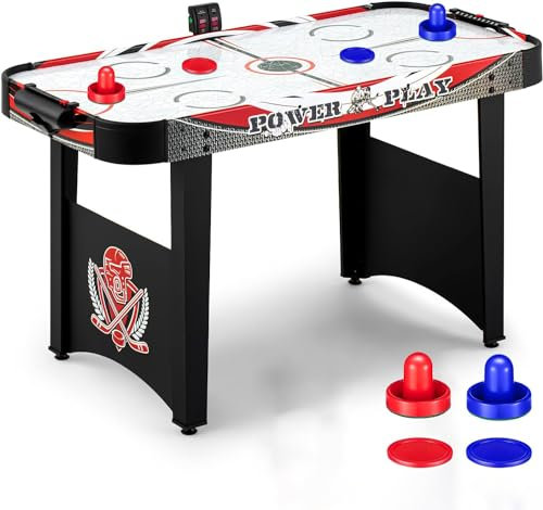 Air Hockey Table for Kids Powered Electric Hockey Game Table Indoor（Powerful 12V Motor） Digital Scoreboard Hockey Game Set with 2 Pucks, 2 Pushers