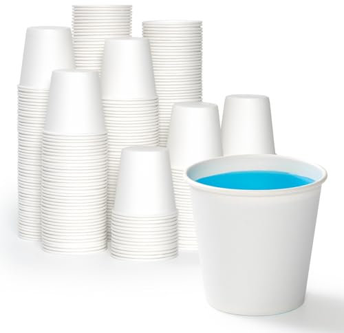 LITOPAK 1000 pack 3 oz Paper Cups, White Disposable Bathroom Cups, Mini Paper Cups for Parties, Picnics, Barbecues, Travel and Event